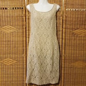 Lace Sleeveless Shift Dress